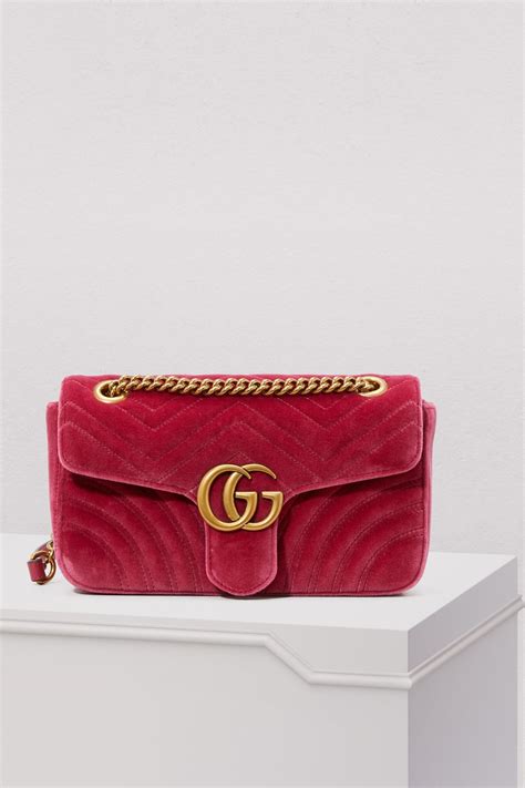 gucci gg marmont velvet pink